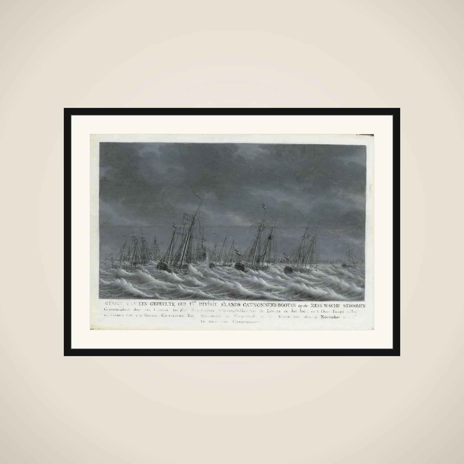 The Batavian Fleet off Veere, 1800 framed