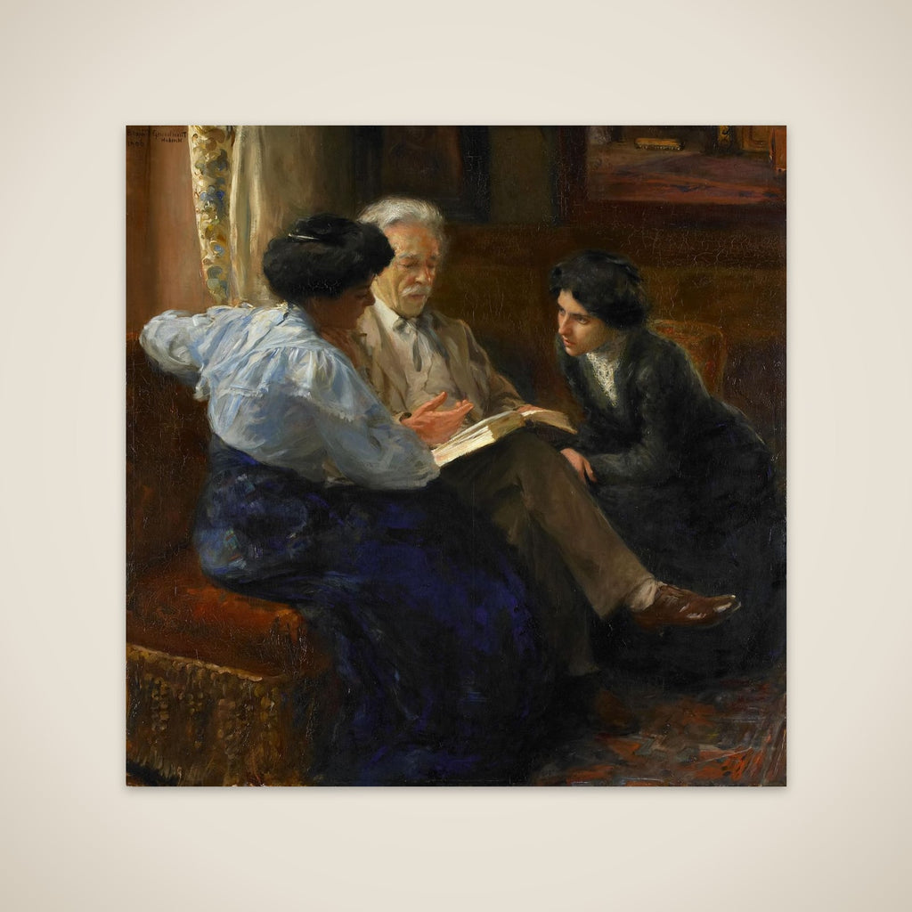 Alphons Marie Antoine Joseph Grandmont (1837-1909), the Artist's second husband, Tutoring two Italian Girls unframed print
