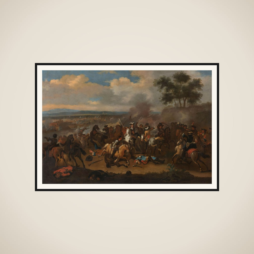 The Battle of the Boyne, Ireland, between Kings James II and William III, 12 July 1690 framed
