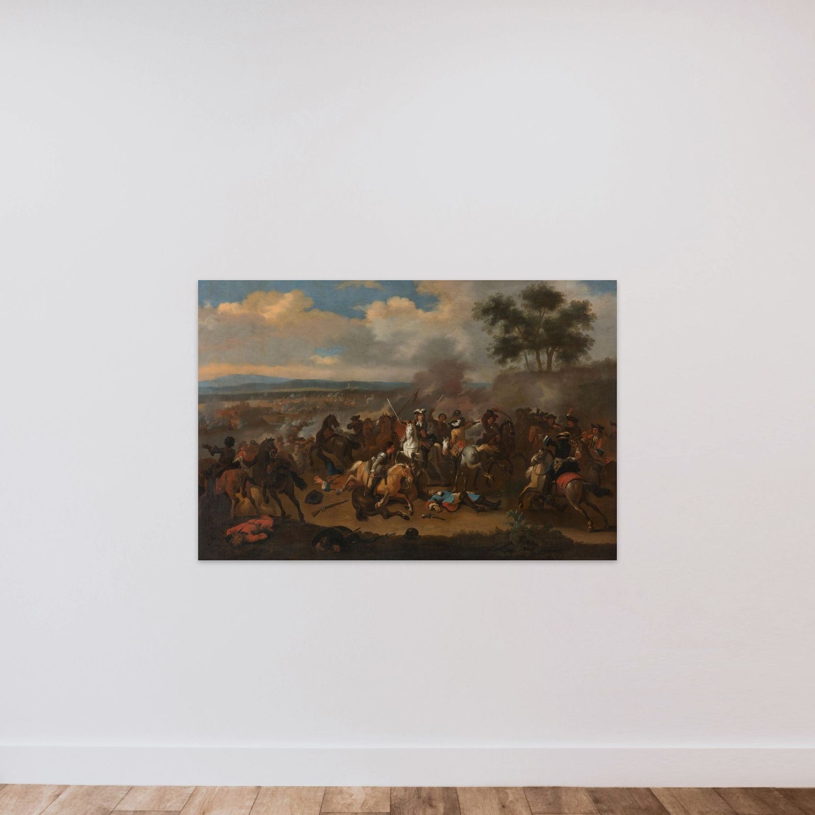 The Battle of the Boyne, Ireland, between Kings James II and William III, 12 July 1690 unframed — shown to scale