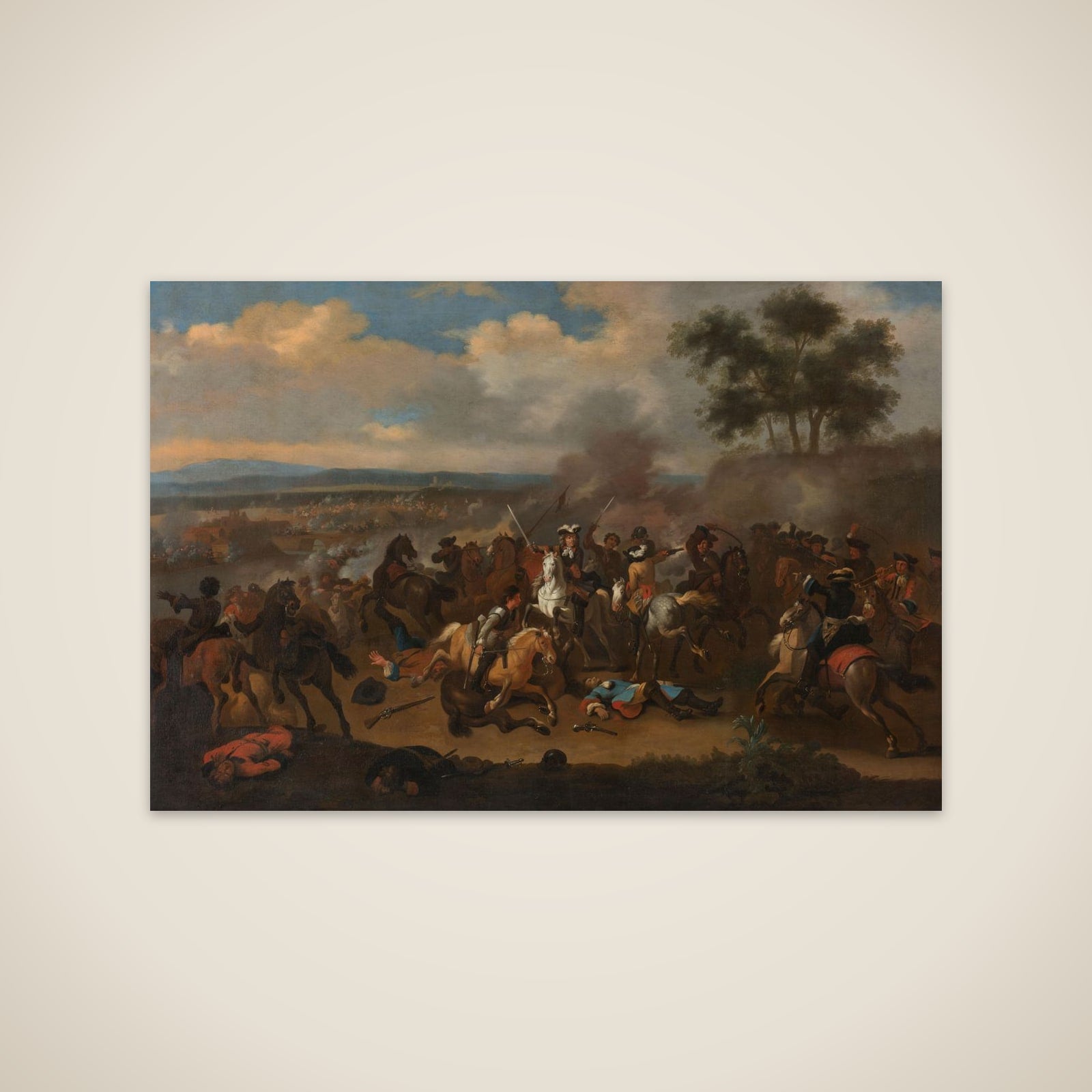 The Battle of the Boyne, Ireland, between Kings James II and William III, 12 July 1690 unframed print