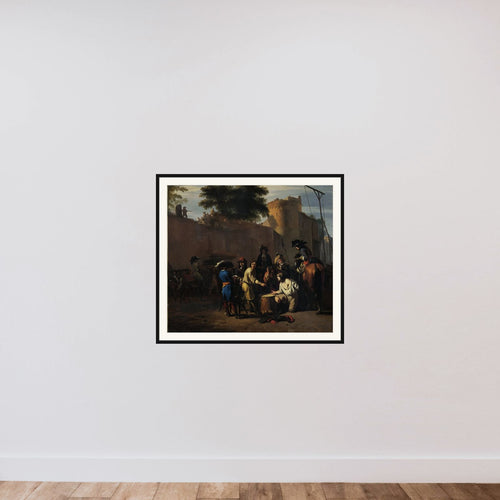 Casting the Dice for Life or Death framed — shown to scale