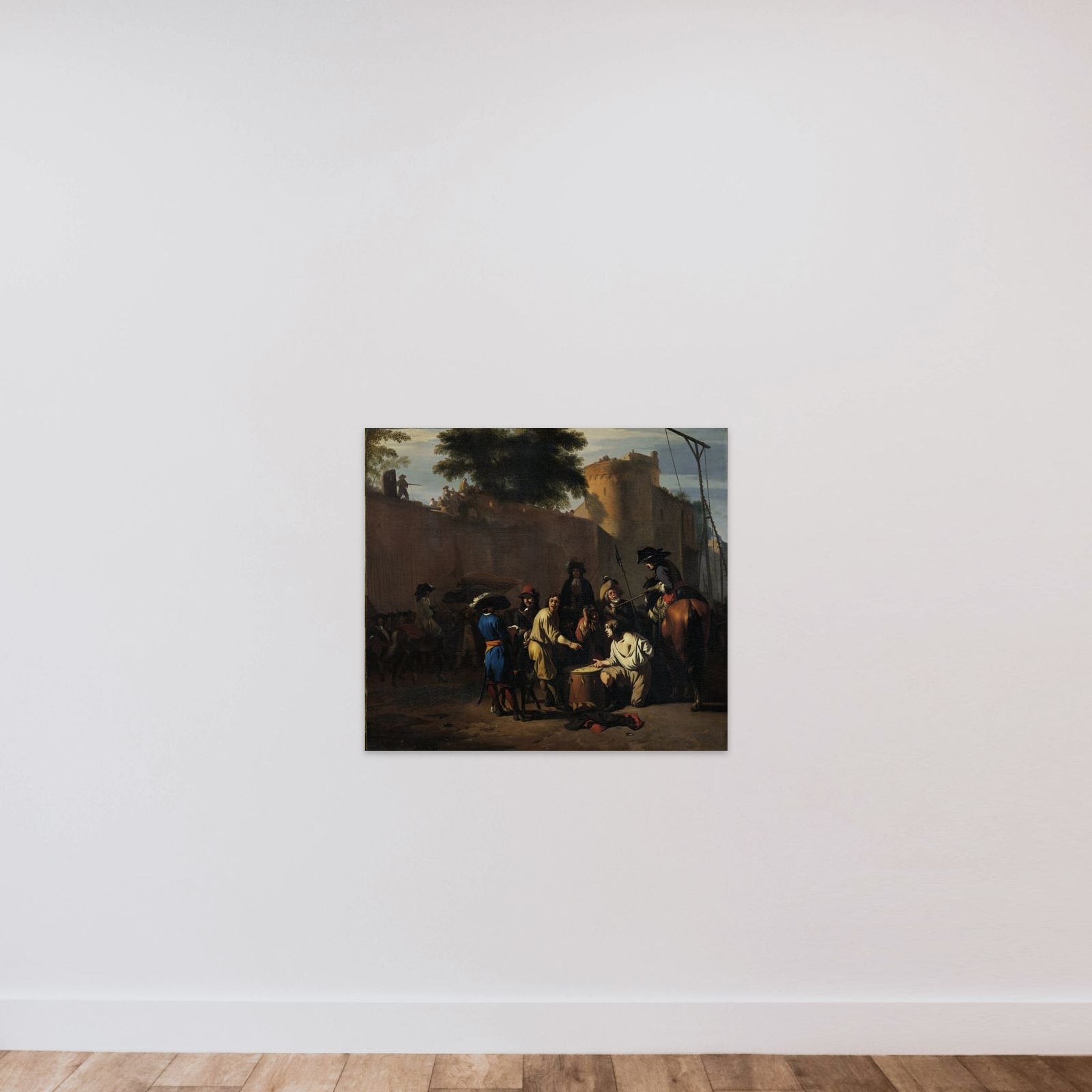 Casting the Dice for Life or Death unframed — shown to scale