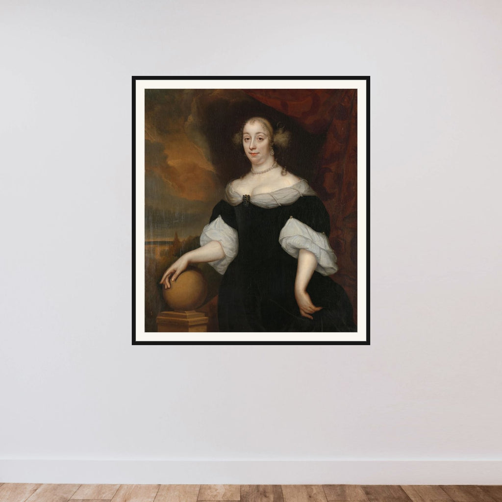 Margaretha Munter (1639-1711), second Wife of Jacobus Trip framed — shown to scale