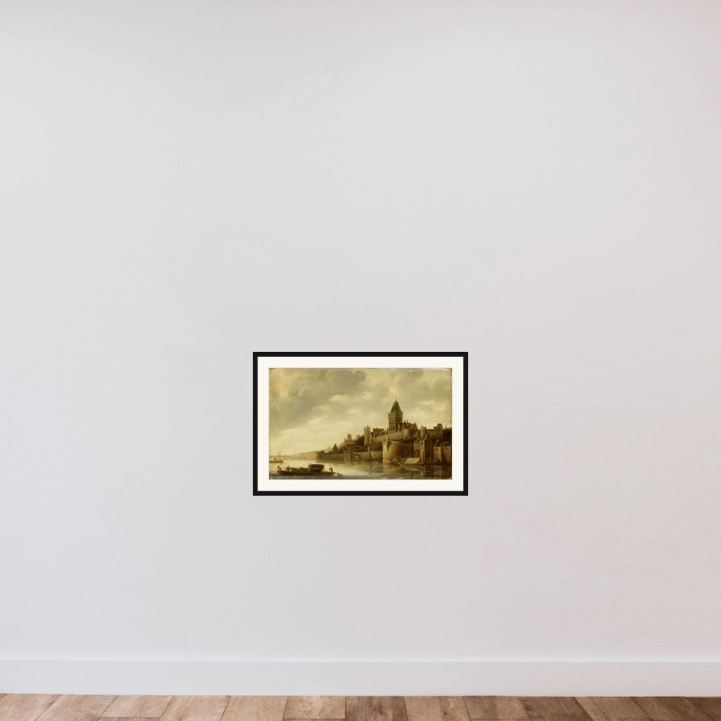 View of the Valkhof in Nijmegen framed — shown to scale