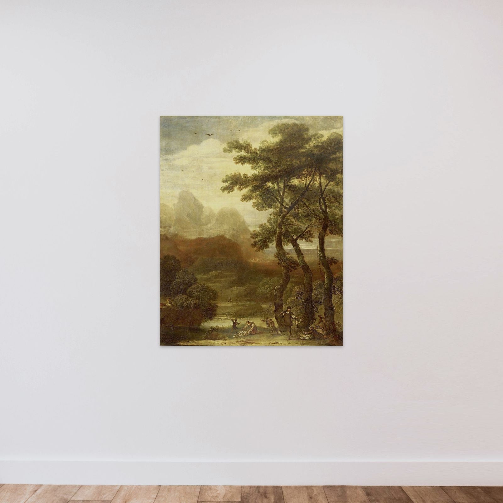 Landscape with Hunters unframed — shown to scale