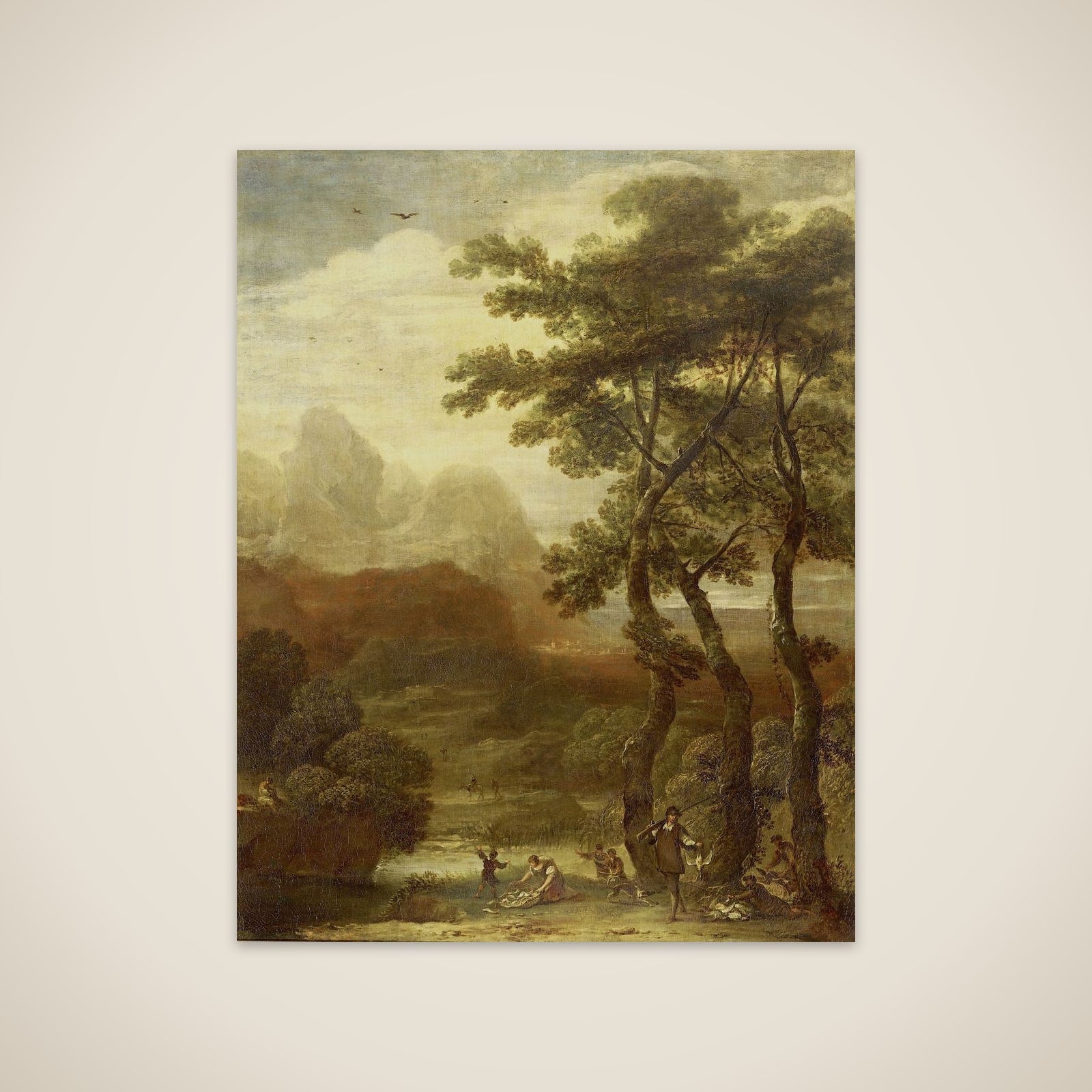 Landscape with Hunters unframed print