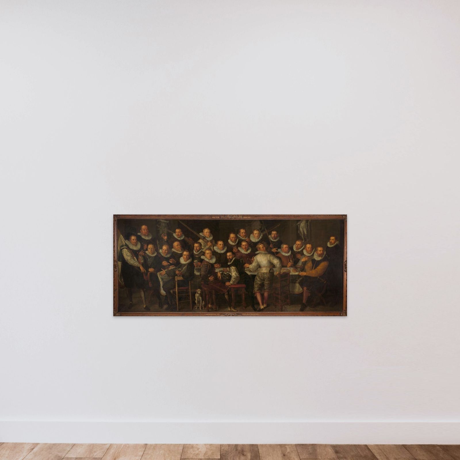 The Company of Captain Gillis Jansz Valckenier and Lieutenant Pieter Jacobsz Bas, Amsterdam, 1599 unframed — shown to scale