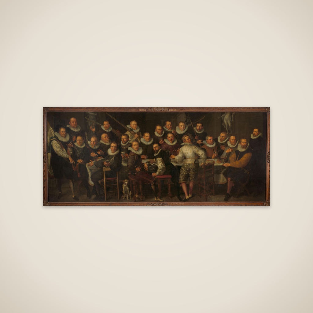 The Company of Captain Gillis Jansz Valckenier and Lieutenant Pieter Jacobsz Bas, Amsterdam, 1599 unframed print