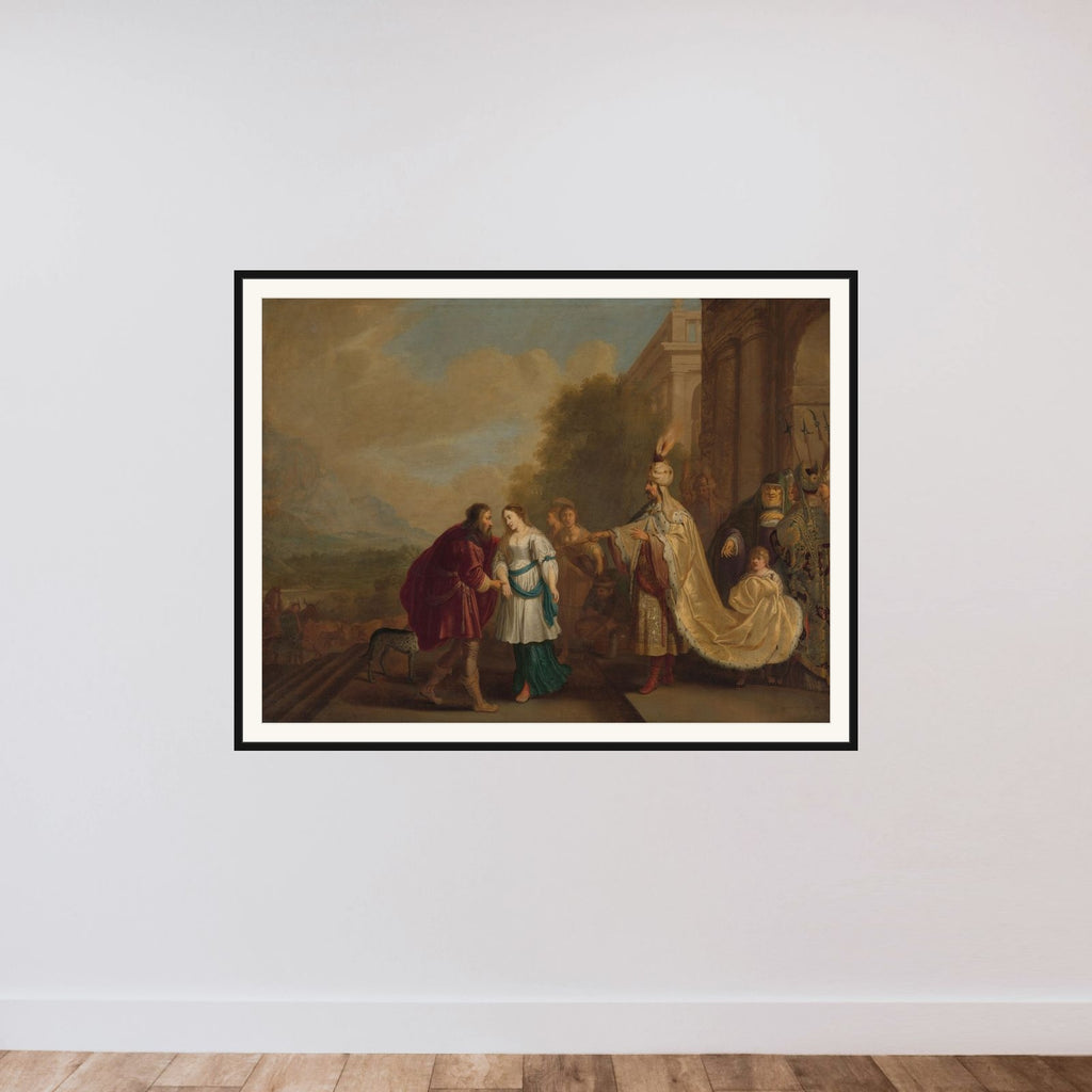 Abimelech, King of Gerar, gives Sarah back to Abraham framed — shown to scale