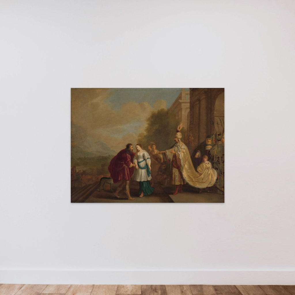 Abimelech, King of Gerar, gives Sarah back to Abraham unframed — shown to scale