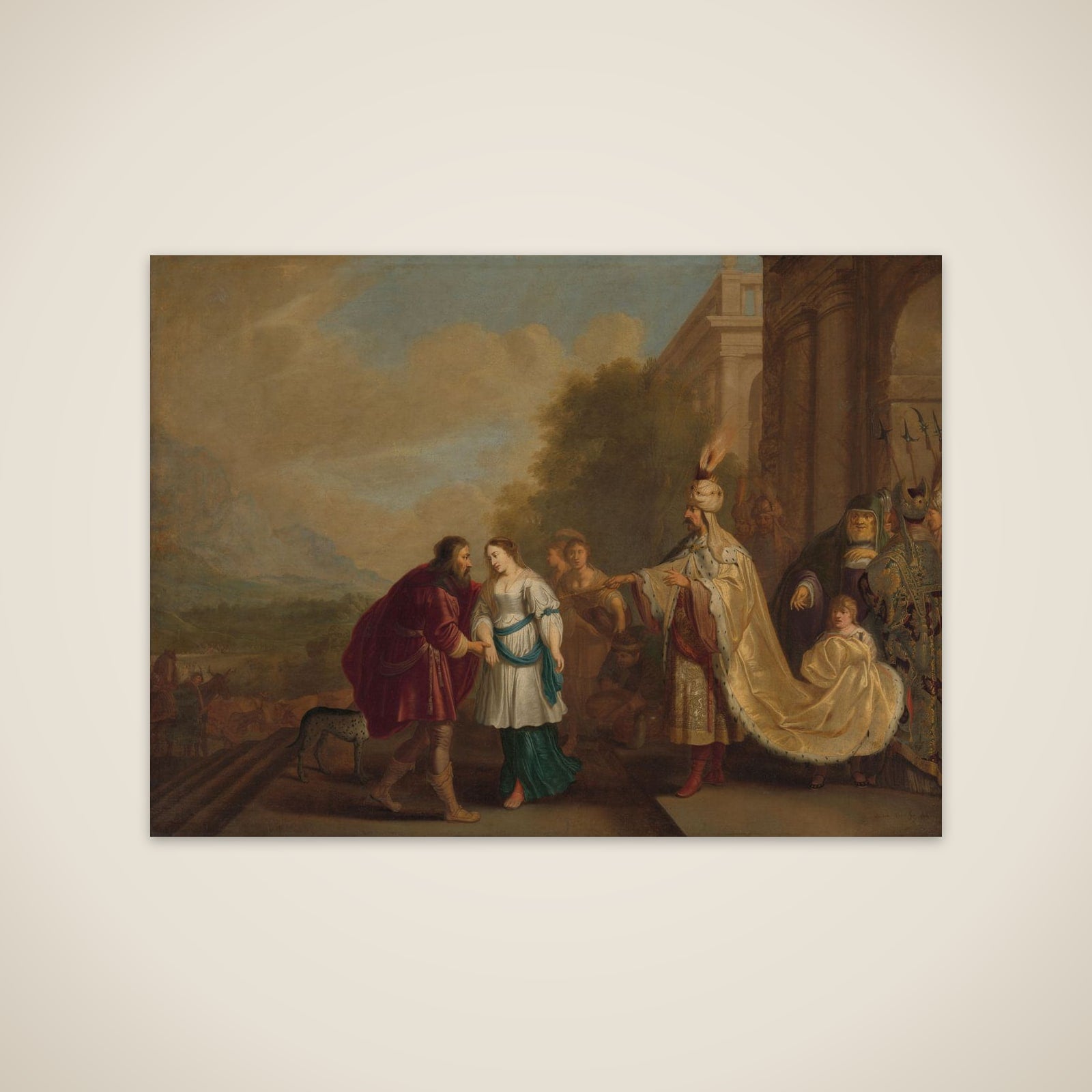 Abimelech, King of Gerar, gives Sarah back to Abraham unframed print