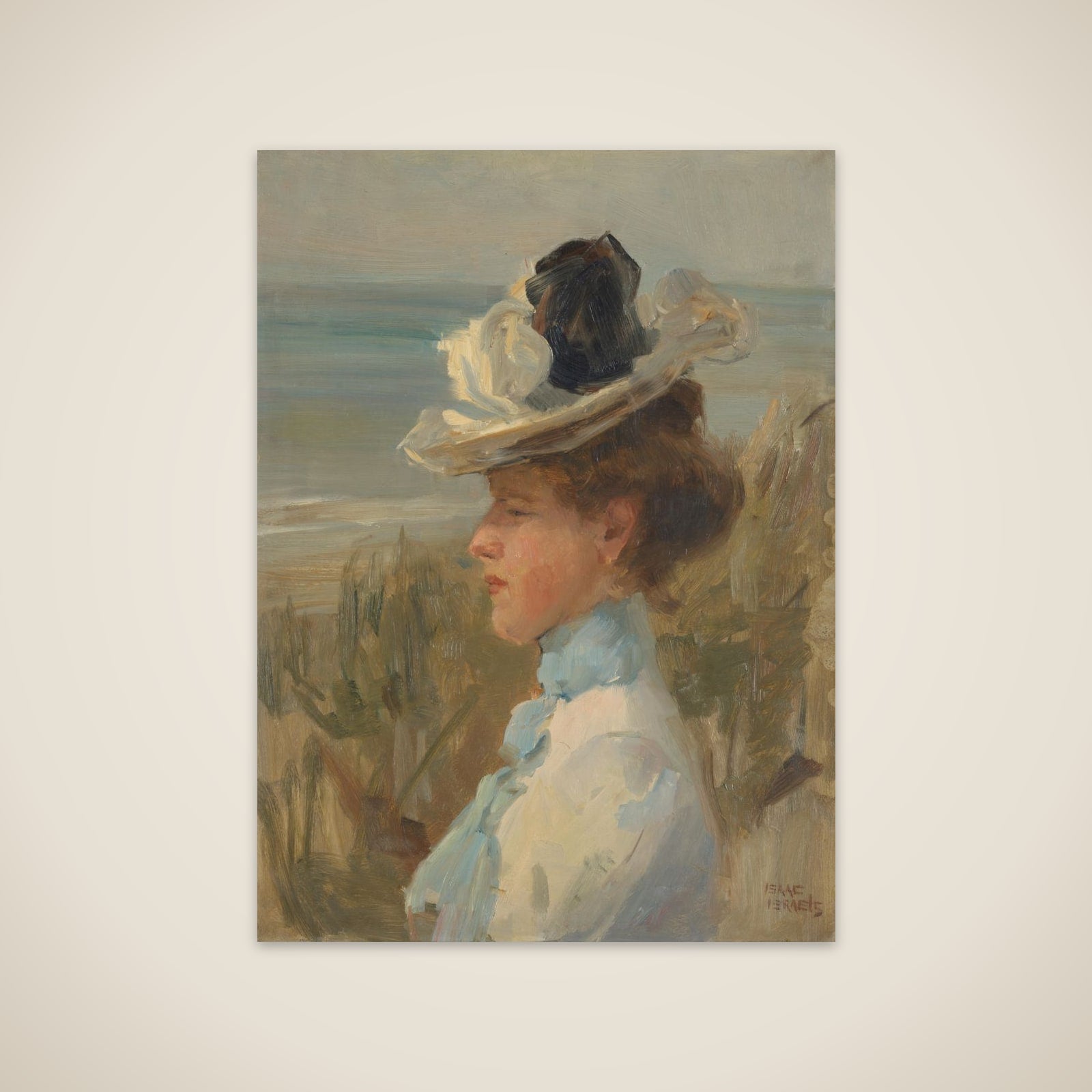 A Young Woman looking out over the Sea unframed print