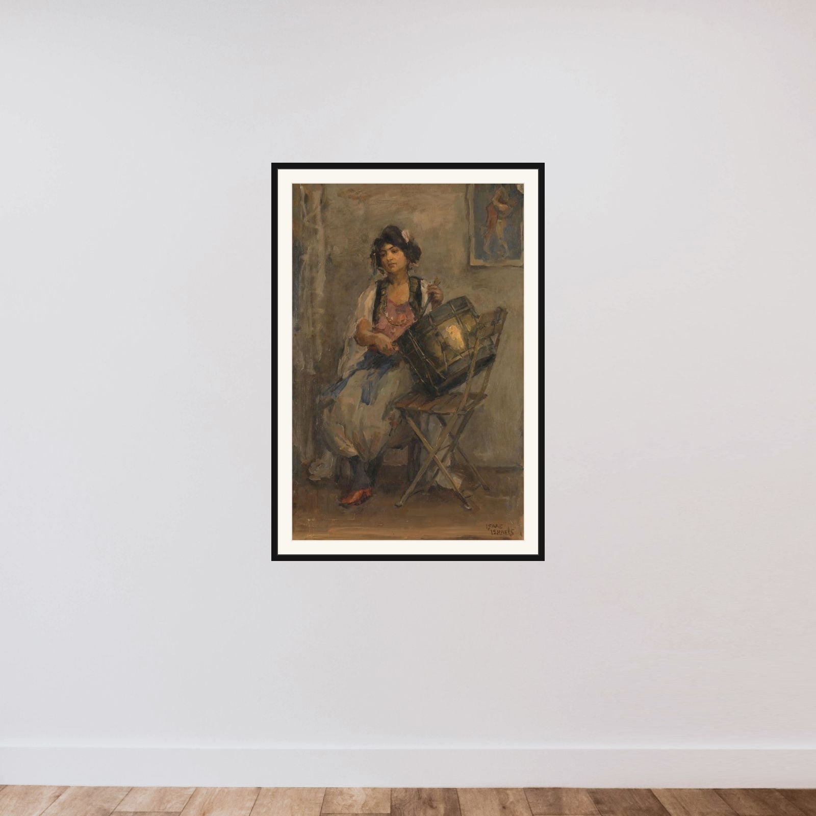 The Lady Drummer framed — shown to scale