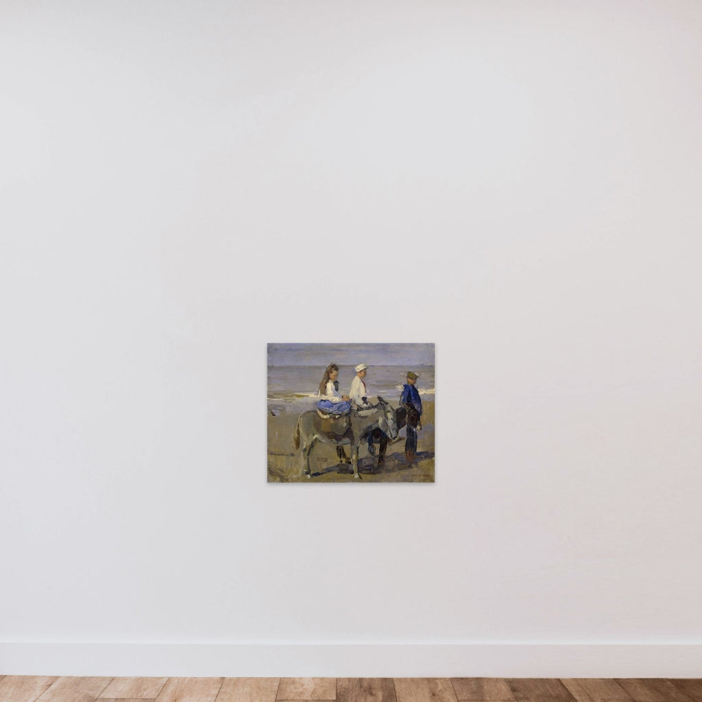 Boy and Girl on Donkeys unframed — shown to scale