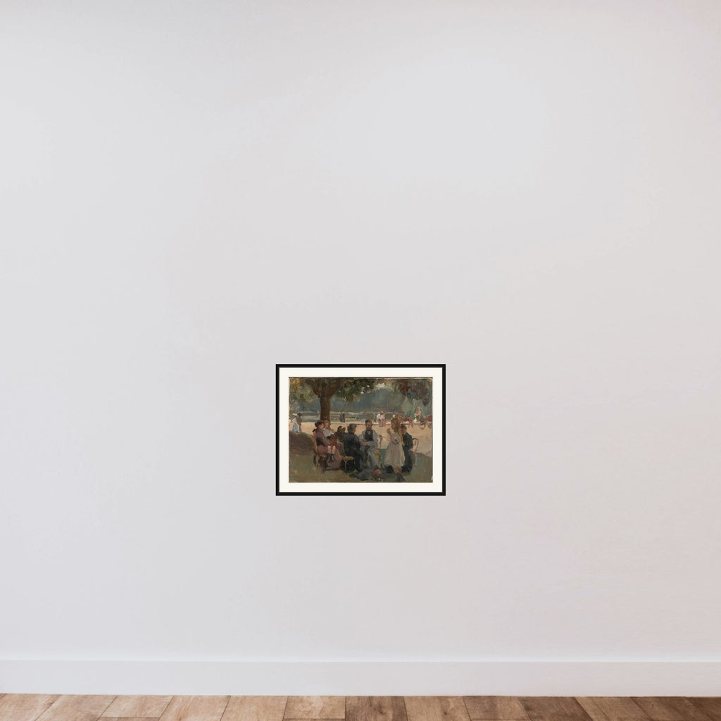 In the Bois de Boulogne near Paris framed — shown to scale