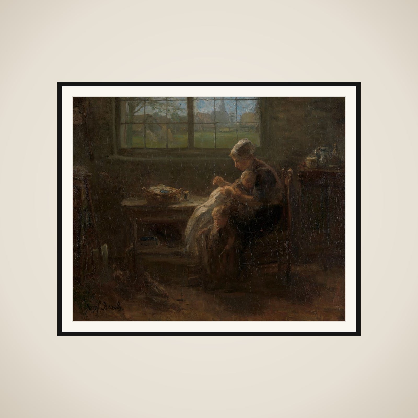 'The Joy of Motherhood' framed