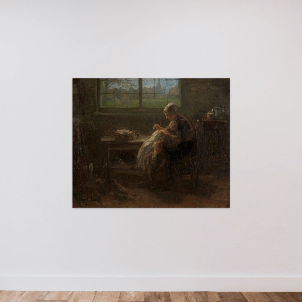 'The Joy of Motherhood' unframed — shown to scale