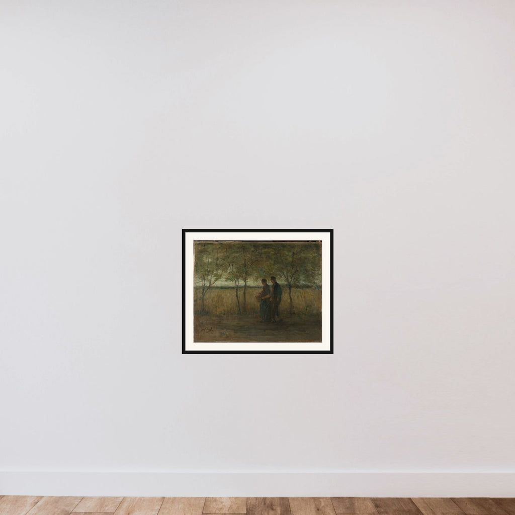 'Turning homewards' framed — shown to scale