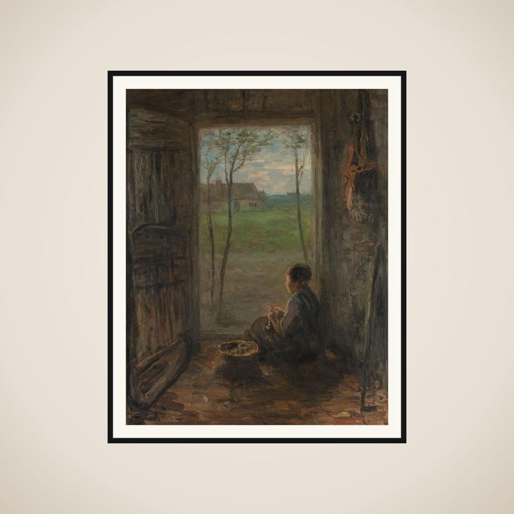A Scene of Life in Laren framed