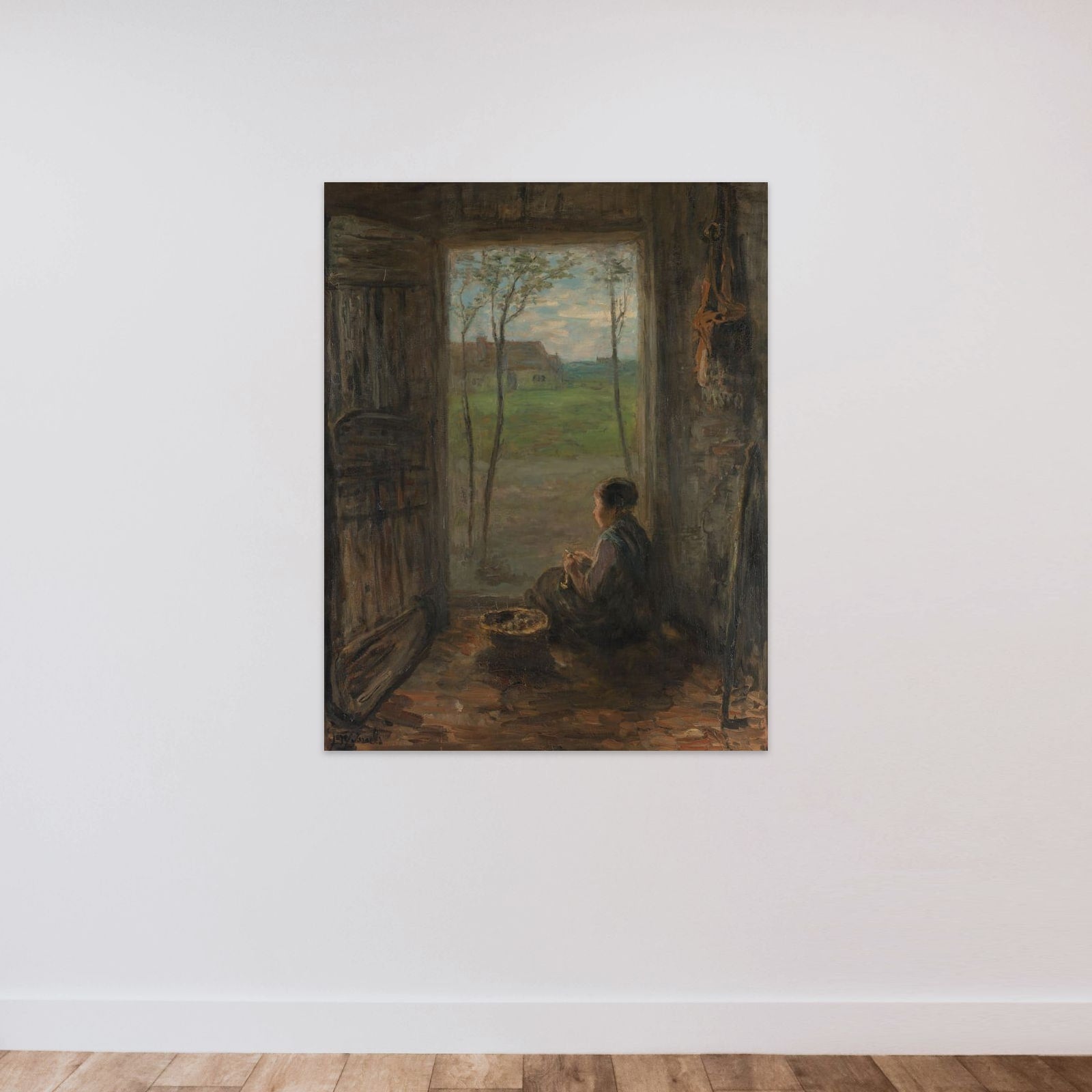 A Scene of Life in Laren unframed — shown to scale