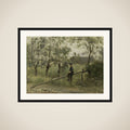 Country Boy on a Pole Barrier framed