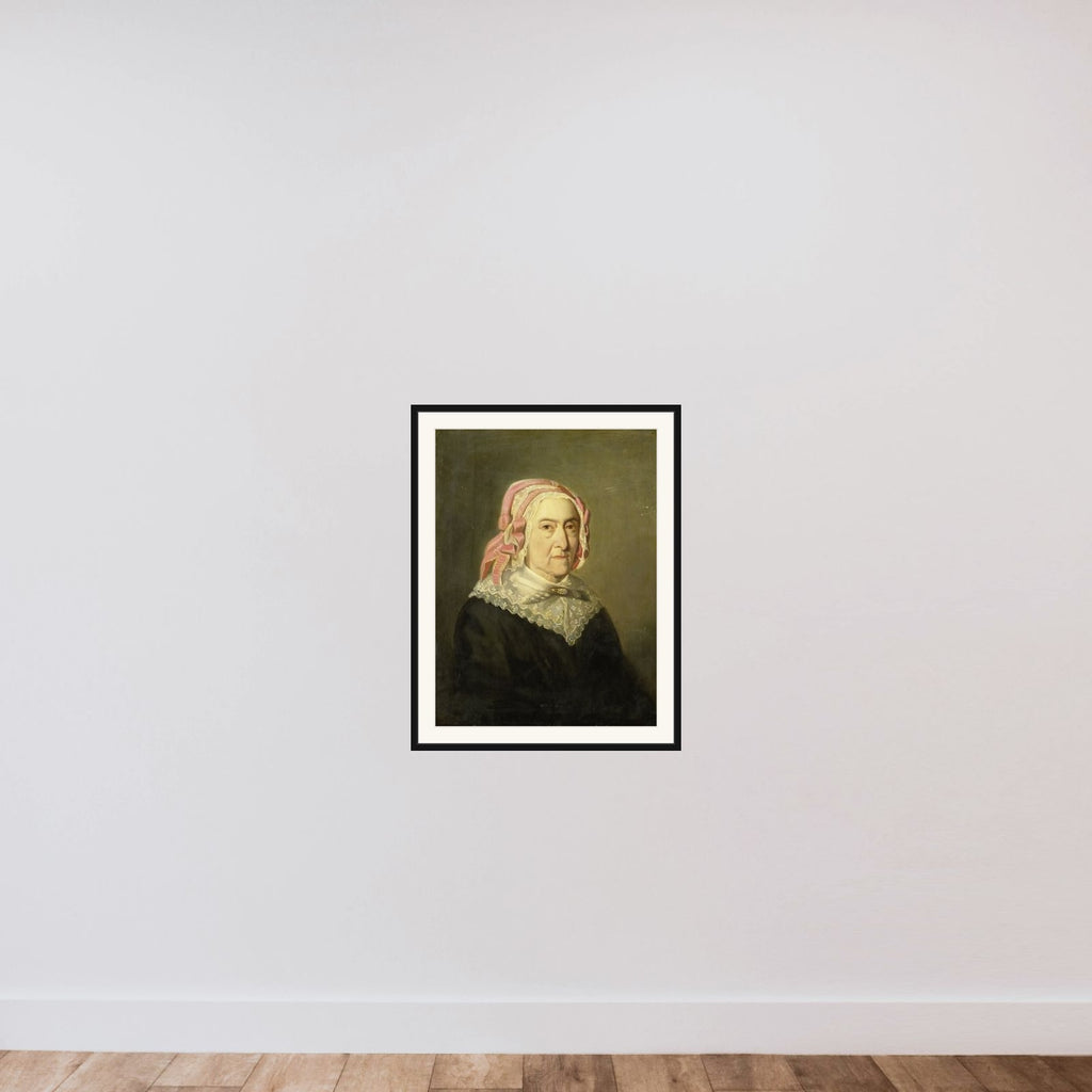 Sientje Nijkerk-Servaas at the age of 90, 1857 framed — shown to scale