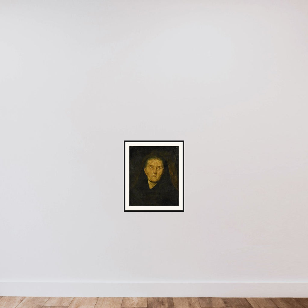 The Mourning Widow framed — shown to scale