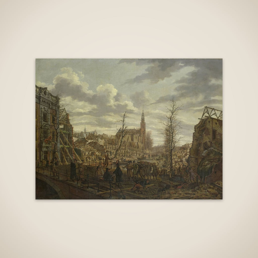The Rapenburg, Leiden, three Days after the Explosion of a Powder Ship on 12 January 1807 unframed print