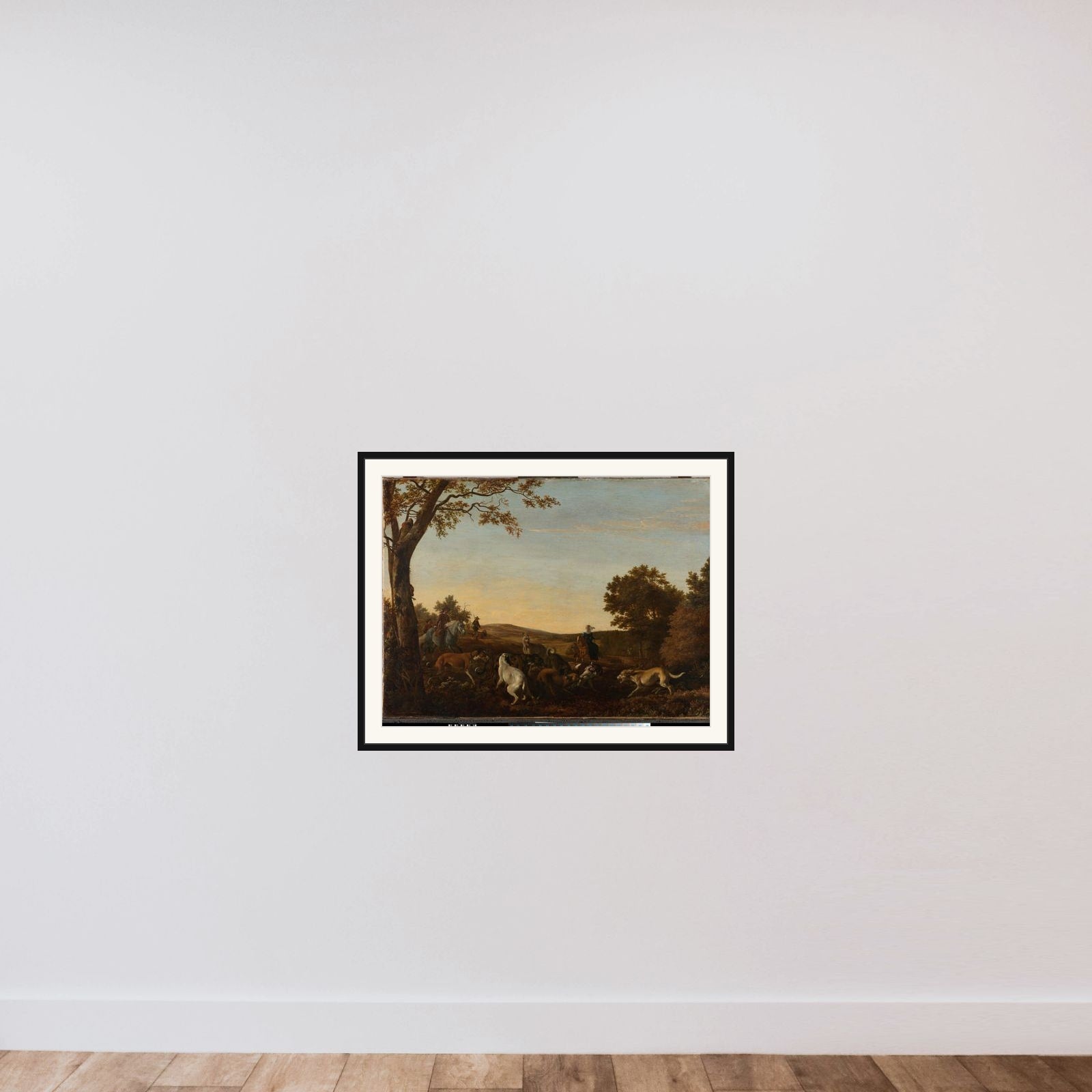 The Fox Hunt framed — shown to scale