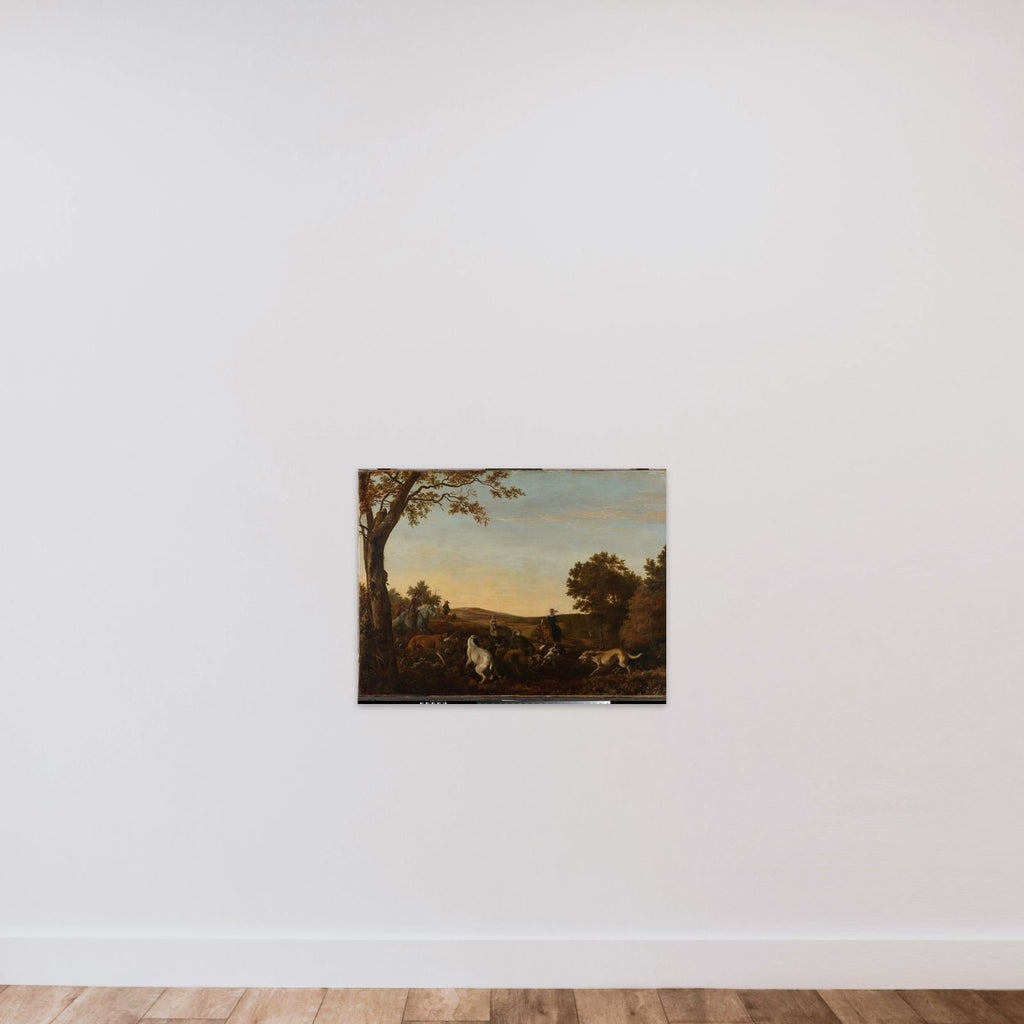 The Fox Hunt unframed — shown to scale