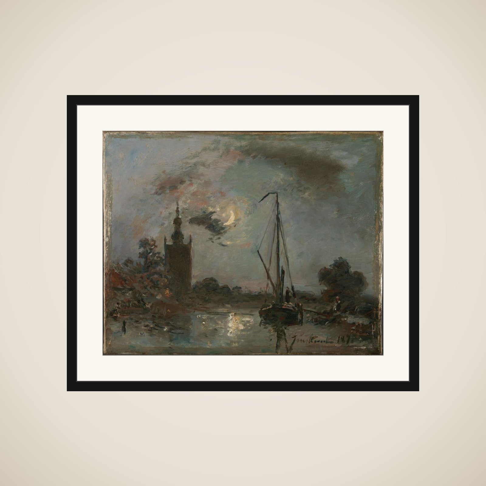Overschie in the Moonlight framed