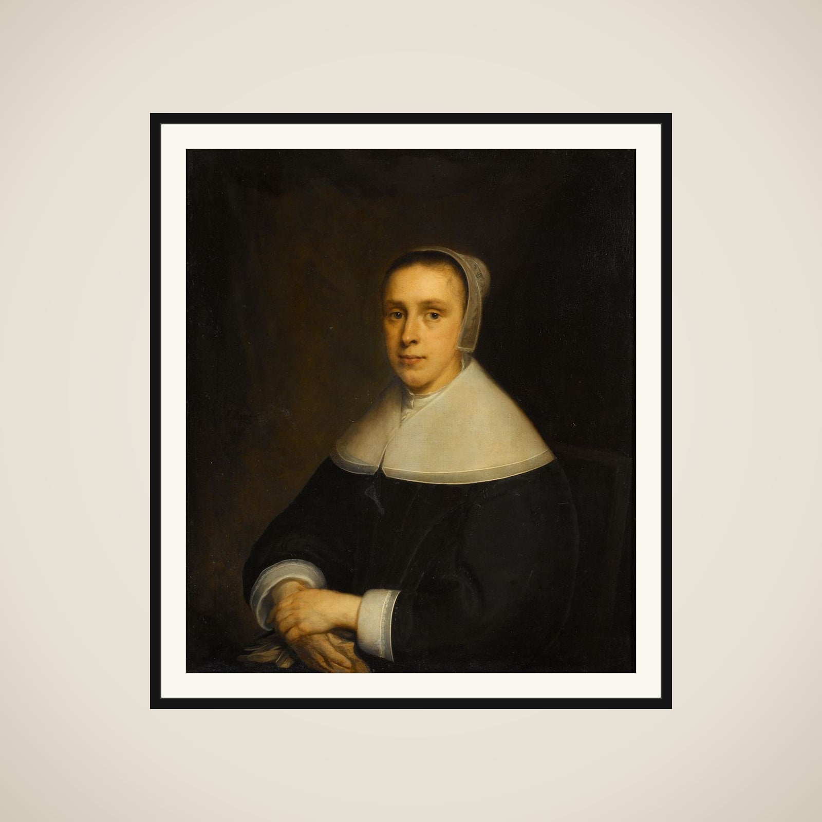 Portrait of Elisabeth Vervoorn (1617-73), Wife of Johan van Someren framed