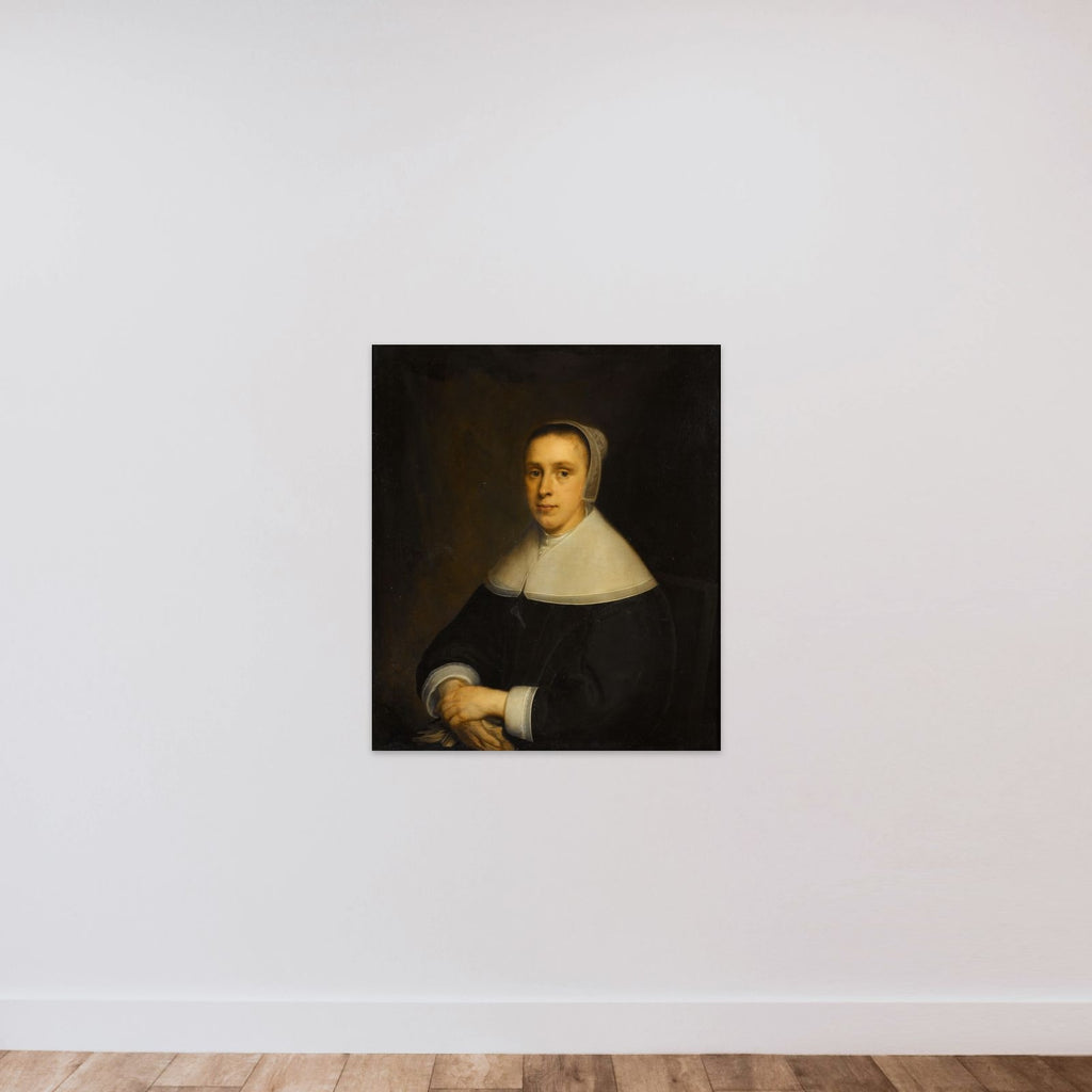 Portrait of Elisabeth Vervoorn (1617-73), Wife of Johan van Someren unframed — shown to scale