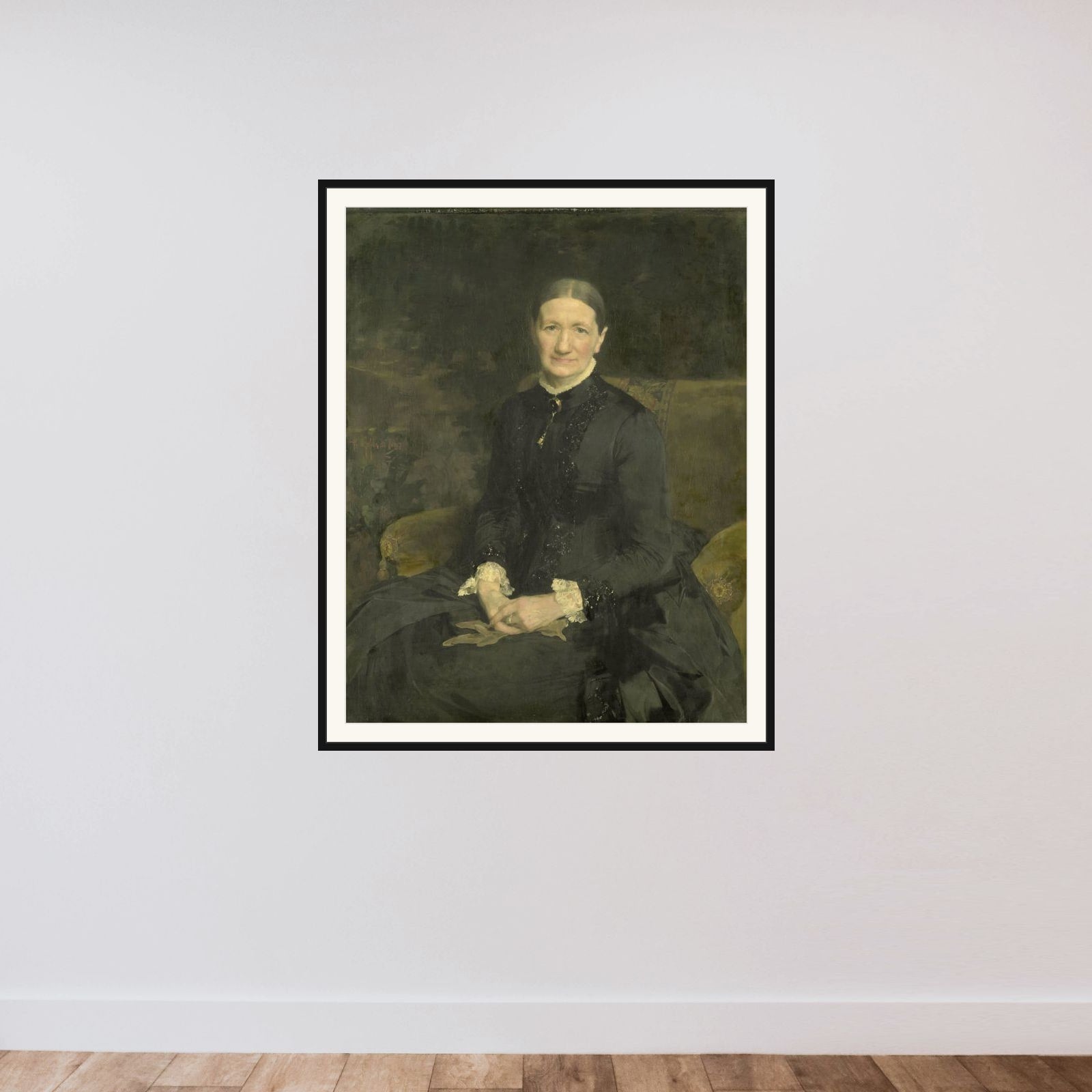 Mrs A.J. Zubli-Maschhaupt framed — shown to scale