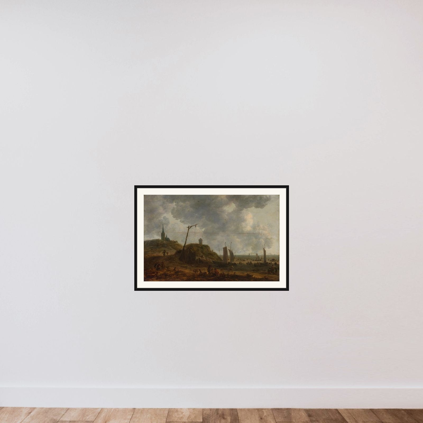 The Beach at Katwijk framed — shown to scale