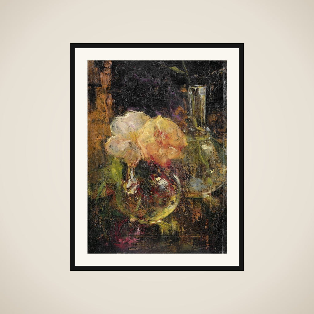 Yellow Roses in a Carafe framed