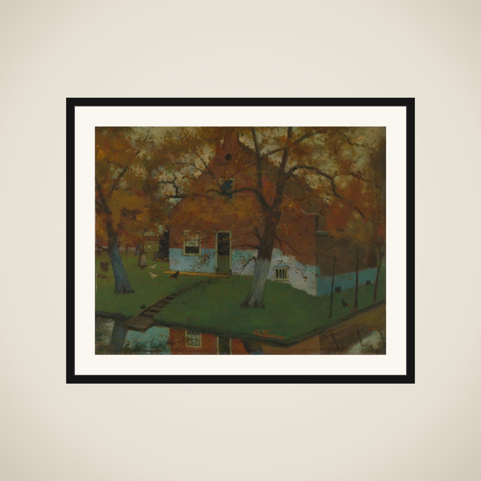 Farm in the Province of North Holland framed