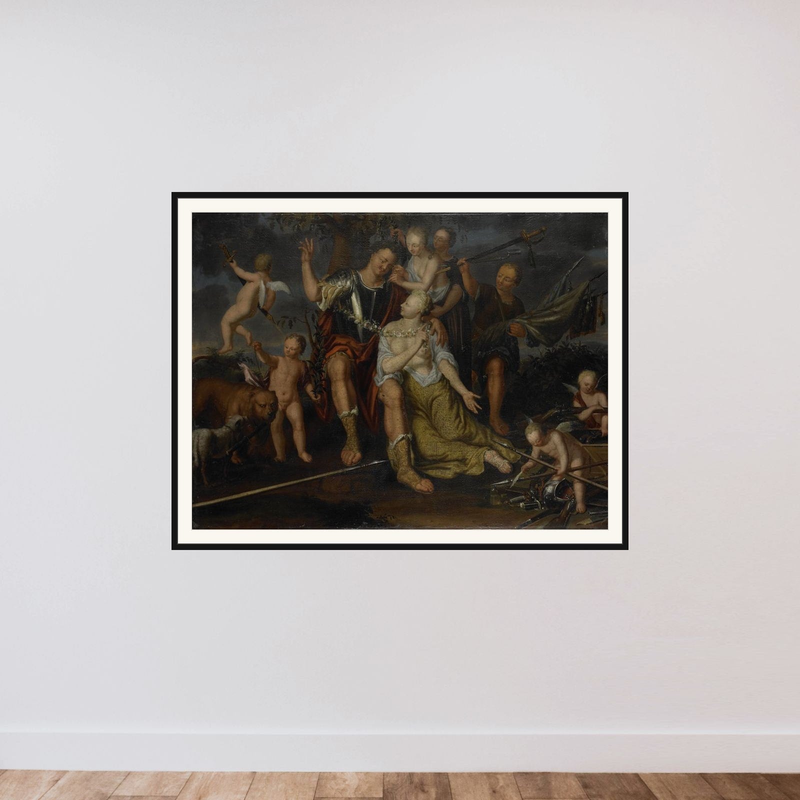 Allegory of Peace framed — shown to scale