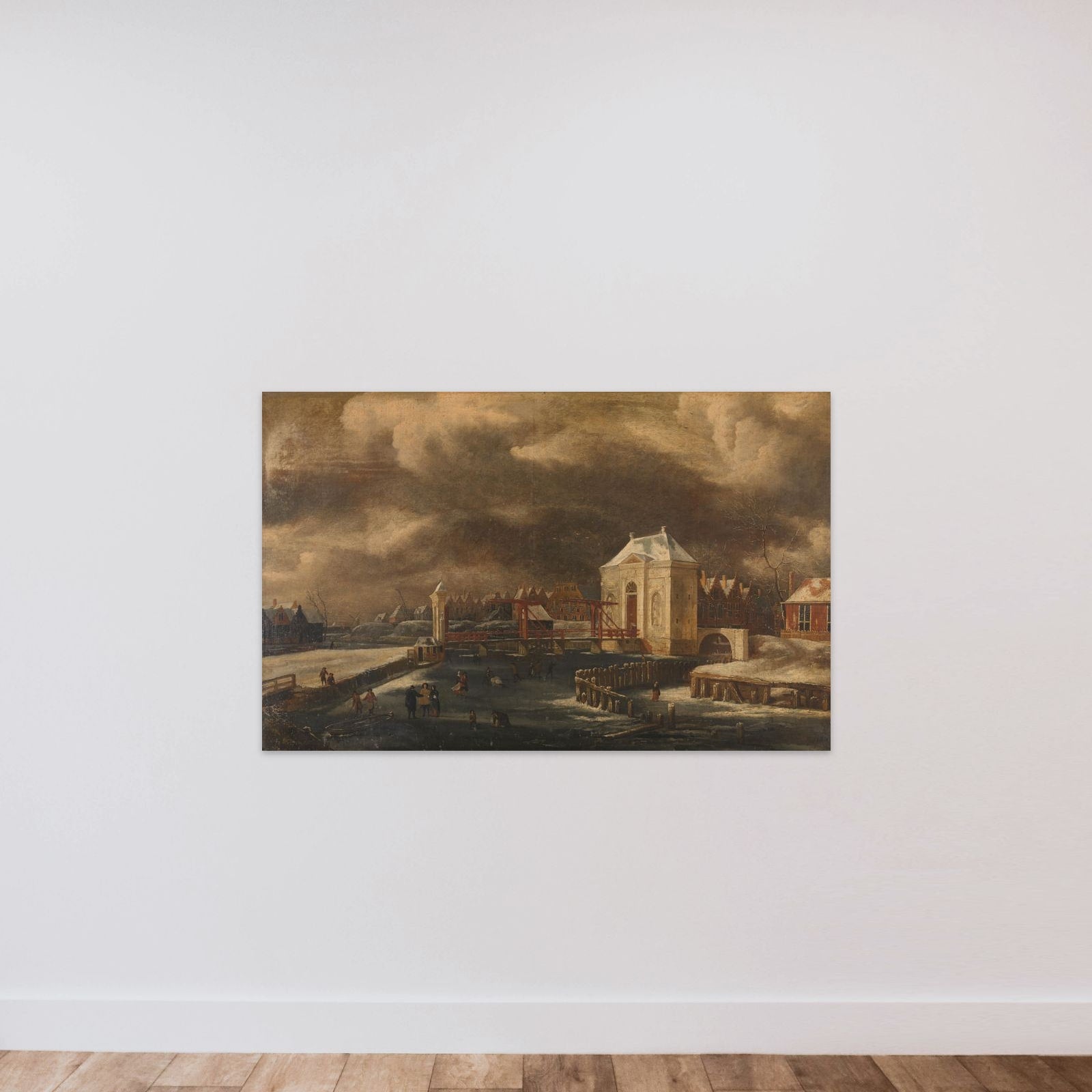 The Heiligewegspoort, Amsterdam, in Winter unframed — shown to scale
