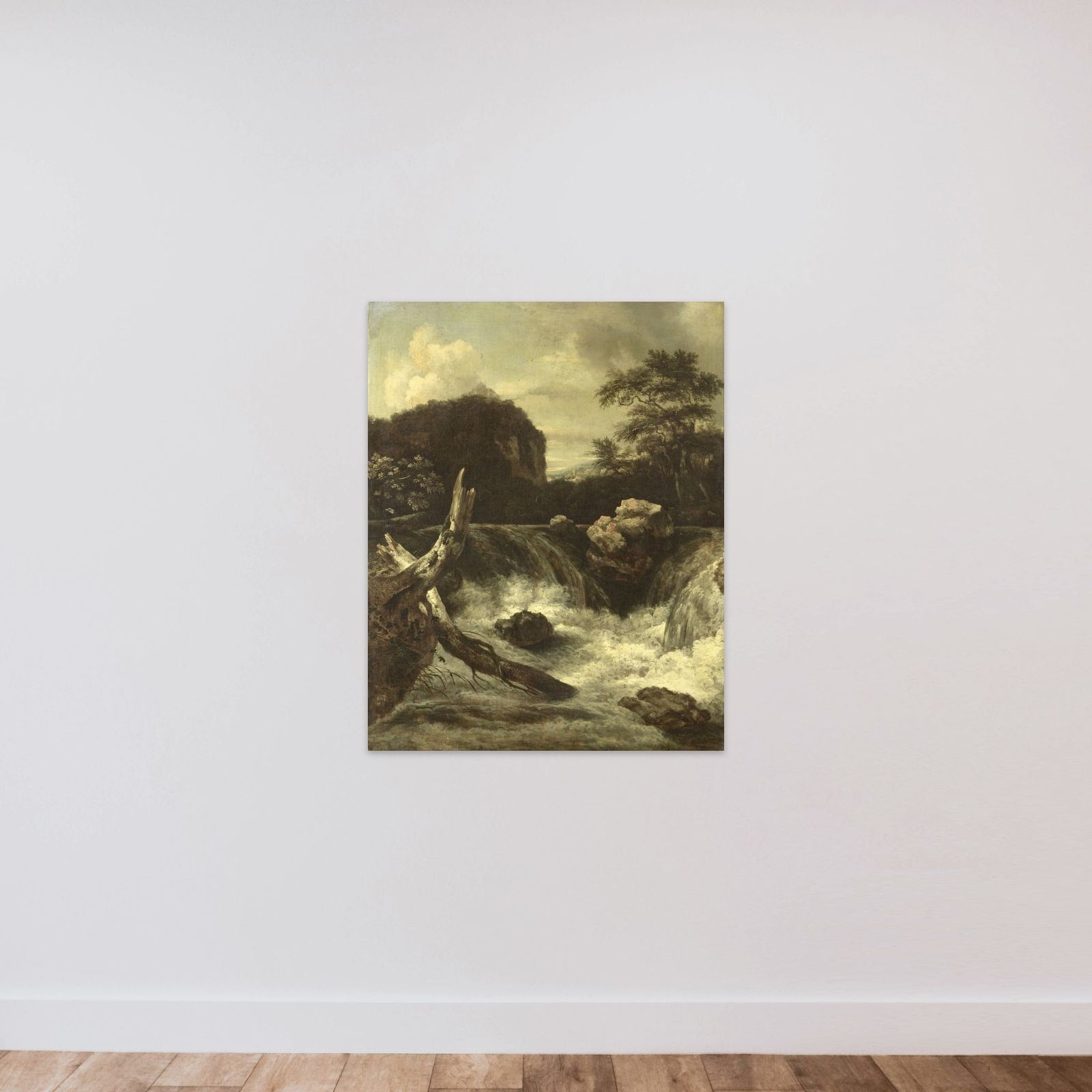 A Waterfall unframed — shown to scale
