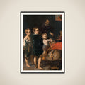 Portrait of Three Children and a Man framed