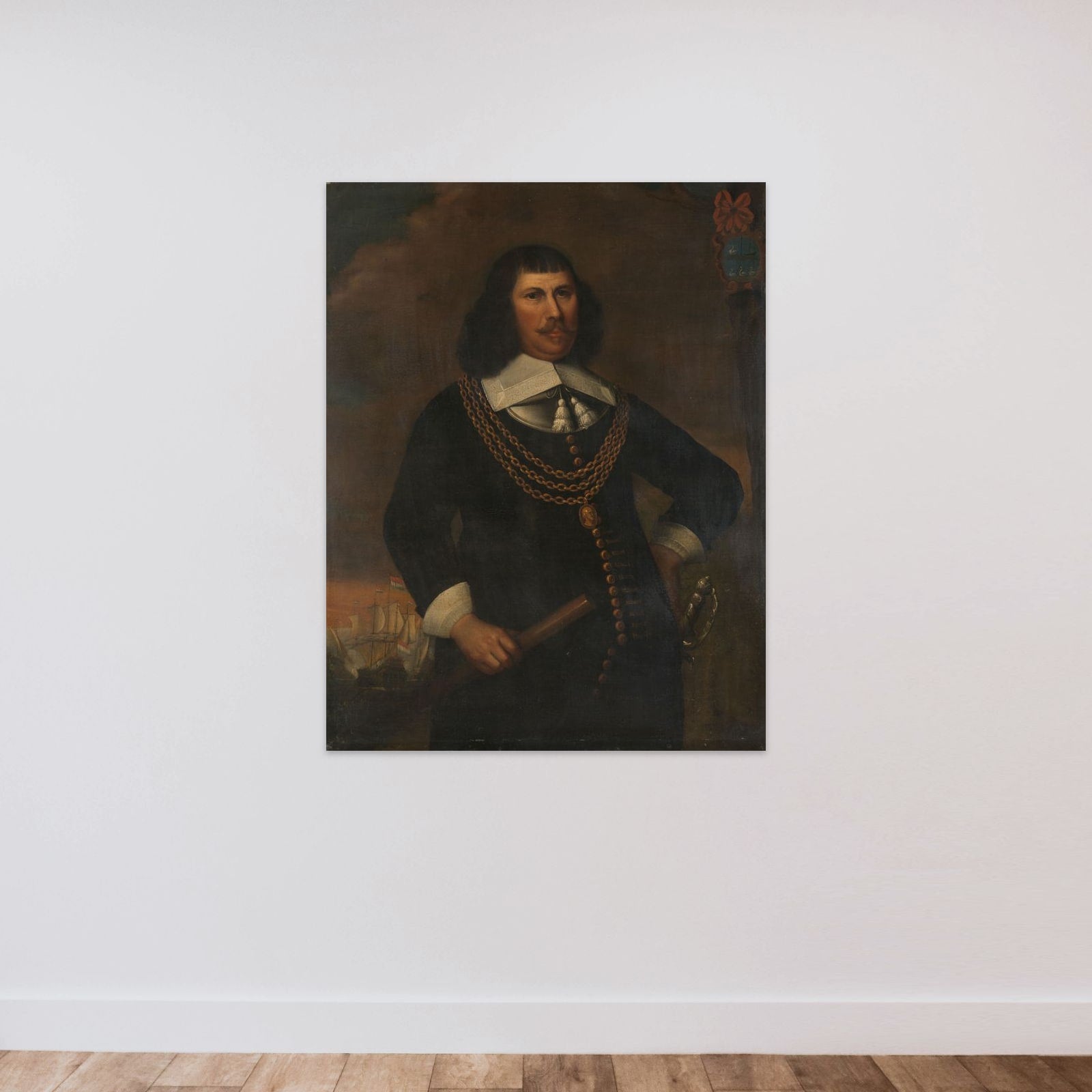 Pieter Florisz (ca. 1605-58), Vice-Admiral of the Northern District unframed — shown to scale