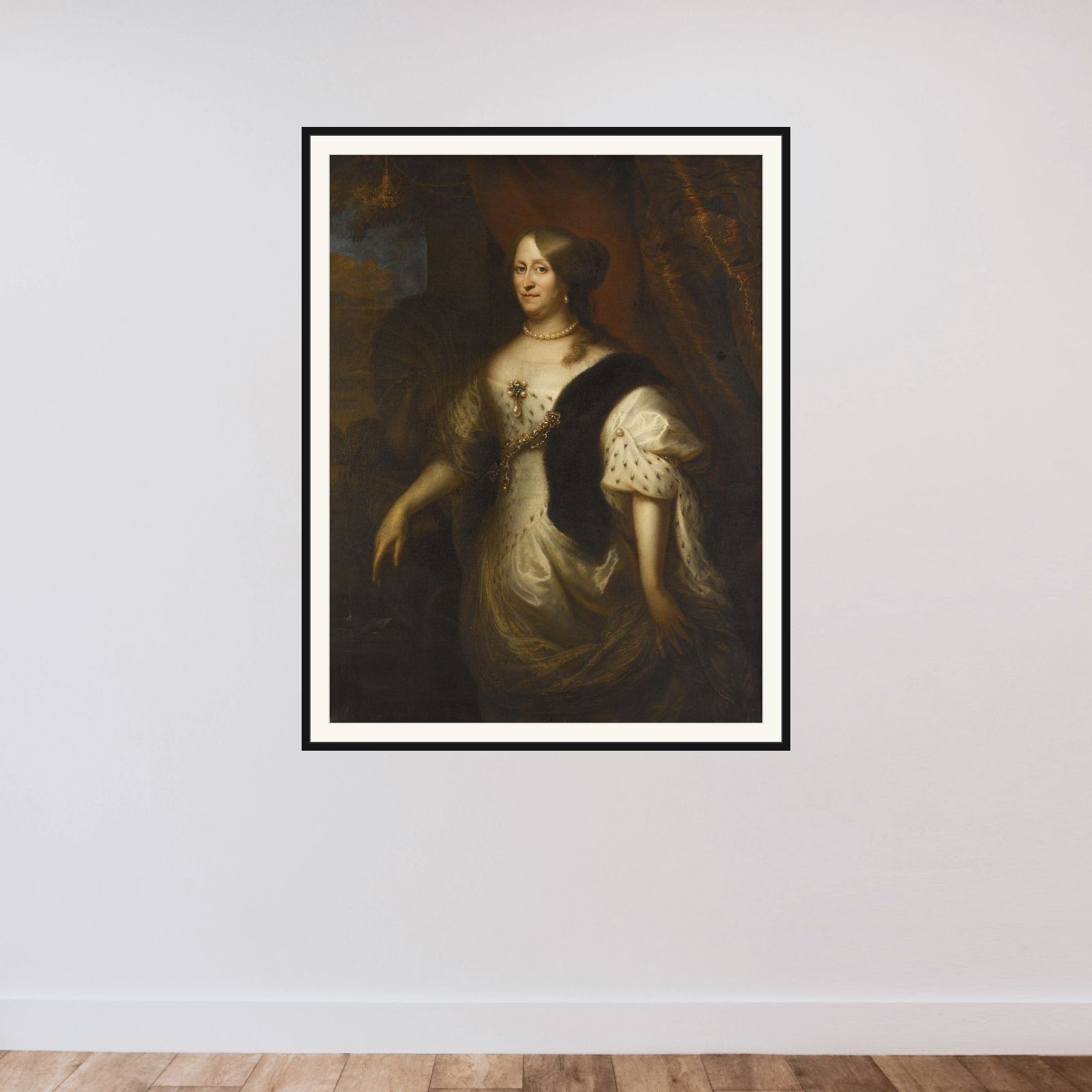 Cornelia Teding van Berkhout (1614-80), Wife of Maerten Harpertsz Tromp framed — shown to scale