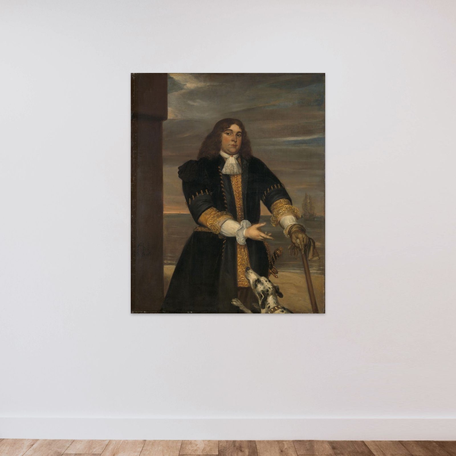 Jan van Gelder (1647-73), Naval Captain, Stepson of Michiel Adriaensz de Ruyter unframed — shown to scale
