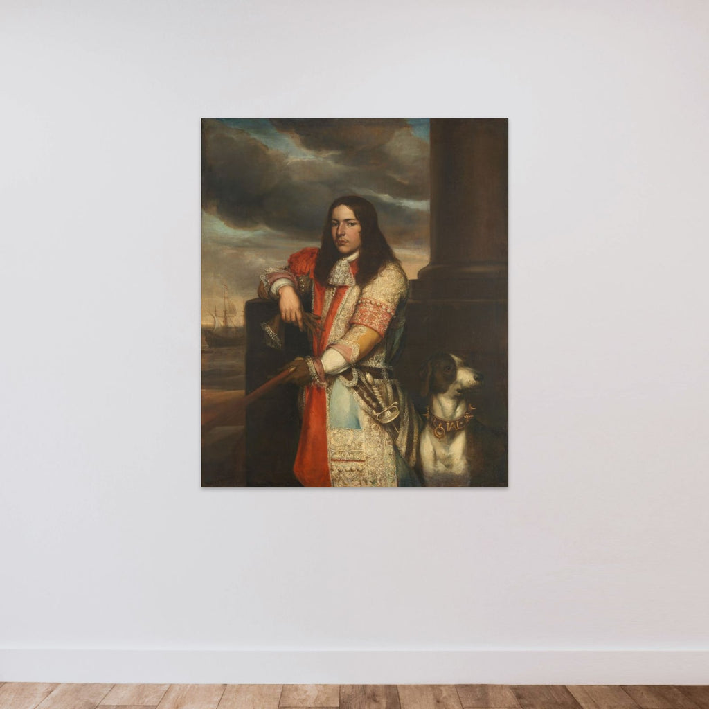 Engel de Ruyter (1649-83), Vice Admiral, Son of Michiel Adriaensz de Ruyter unframed — shown to scale