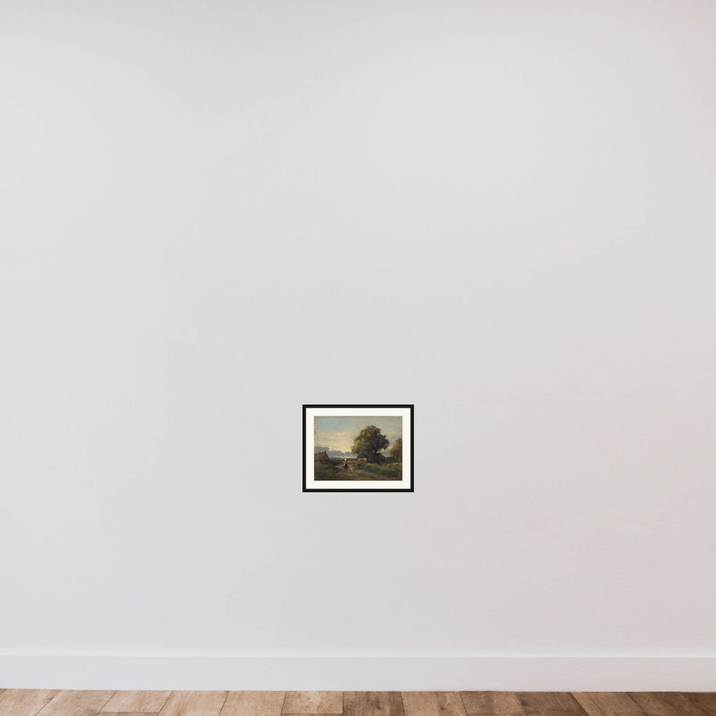 Landscape with Farmhouses framed — shown to scale