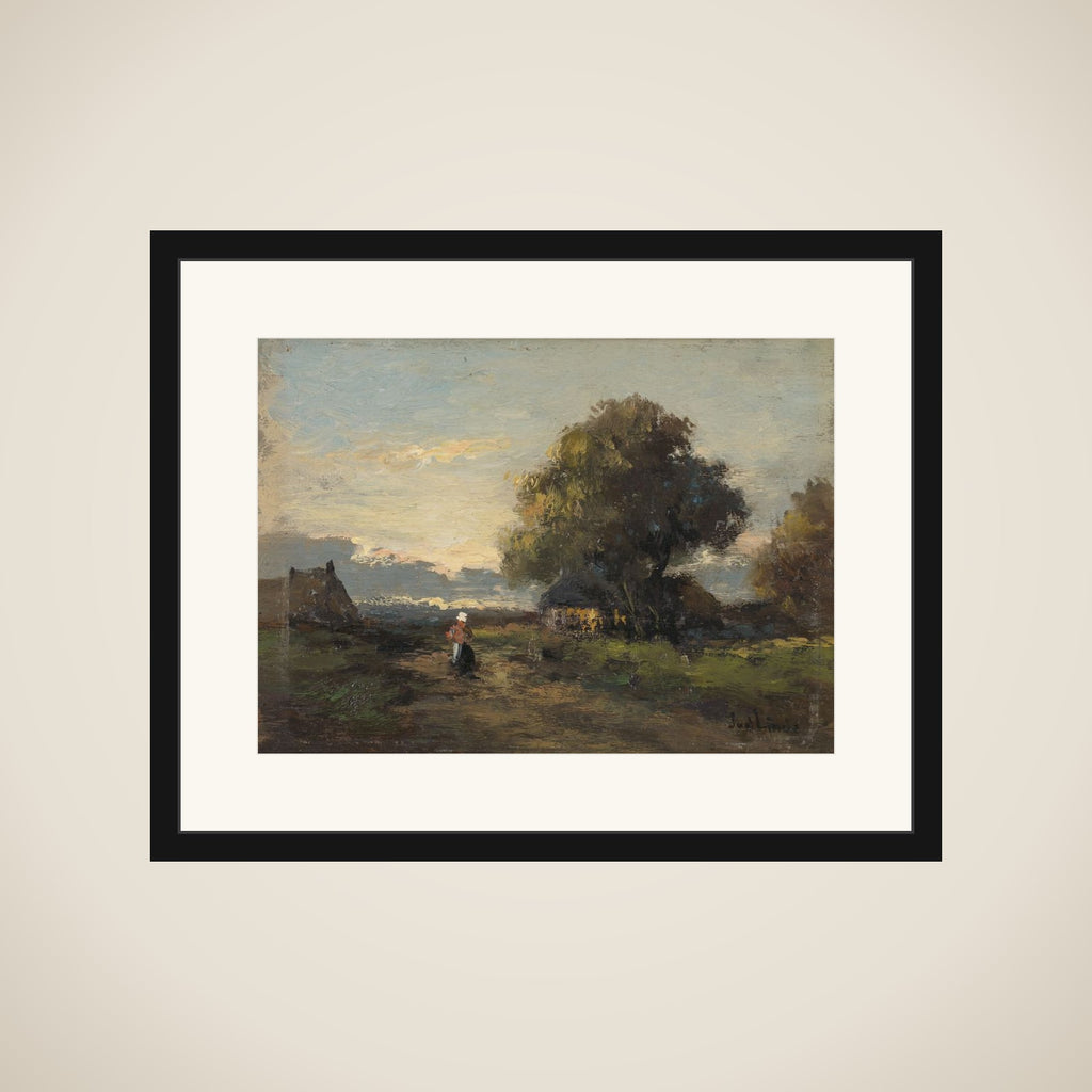 Landscape with Farmhouses framed