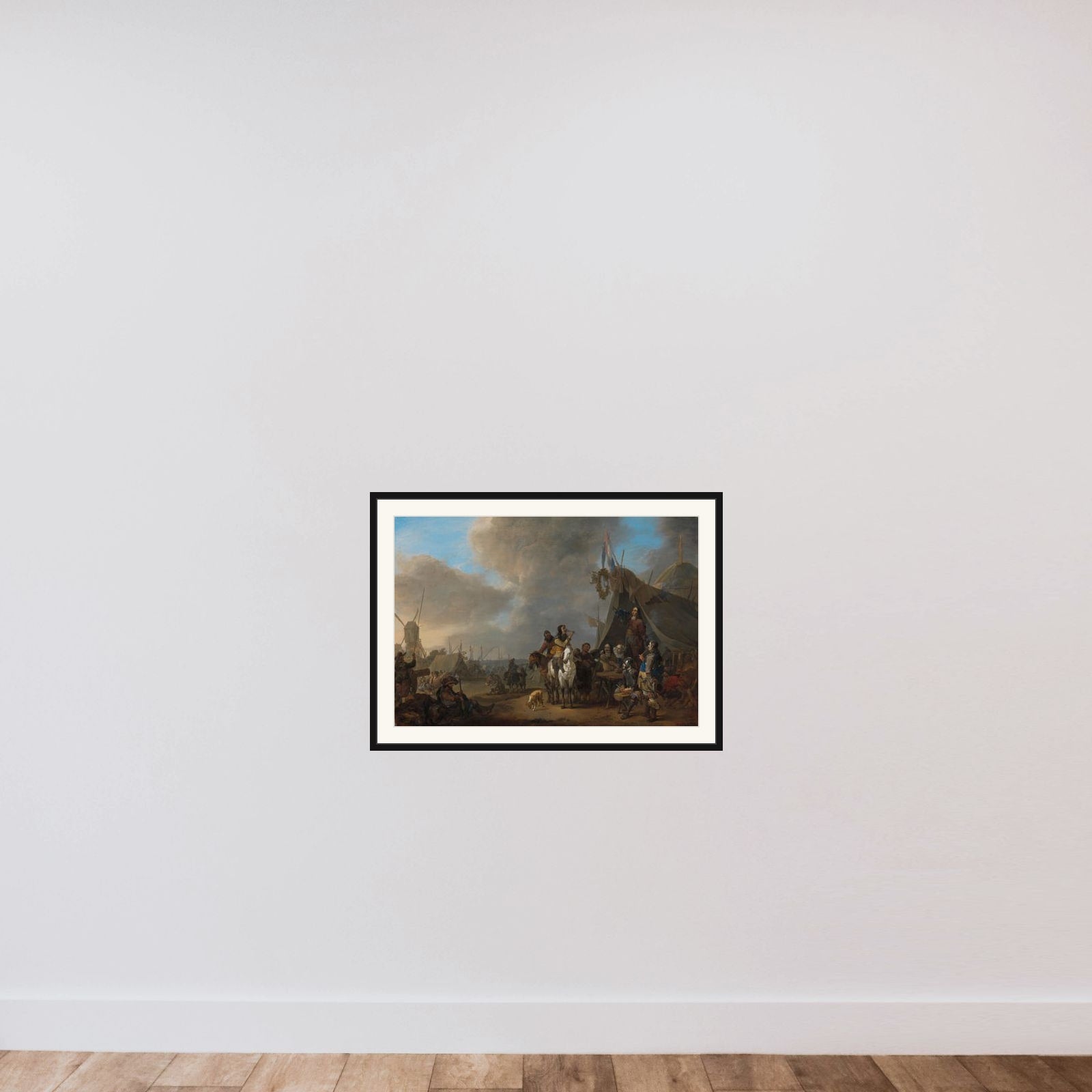 Army Camp framed — shown to scale