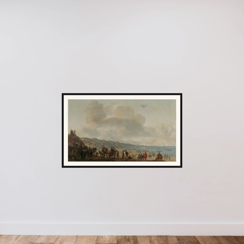 The Departure of Charles II of England from Scheveningen, 2 June 1660 framed — shown to scale
